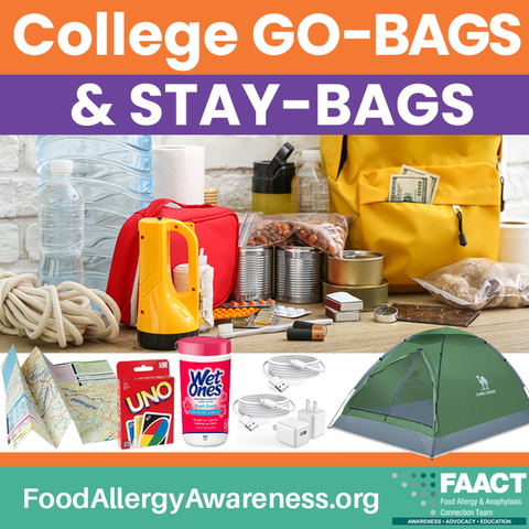 College Go-Bags and Stay-Bags with supplies