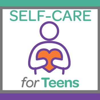 Self-Care for Teens with person holding heart icon